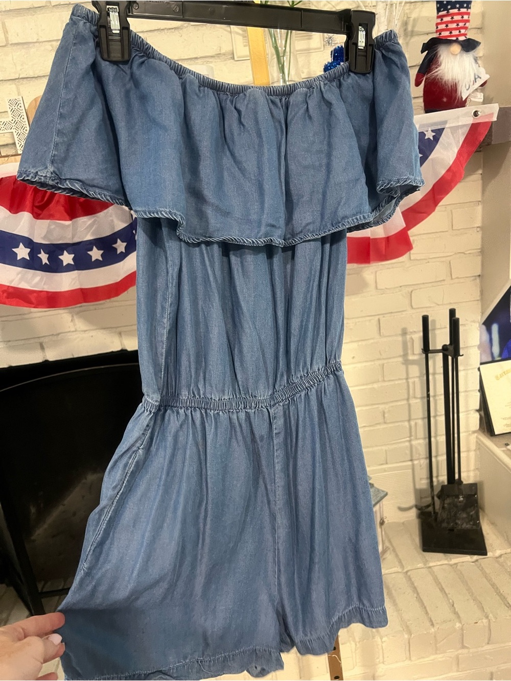 Ci Sono Light Blue Denim Romper